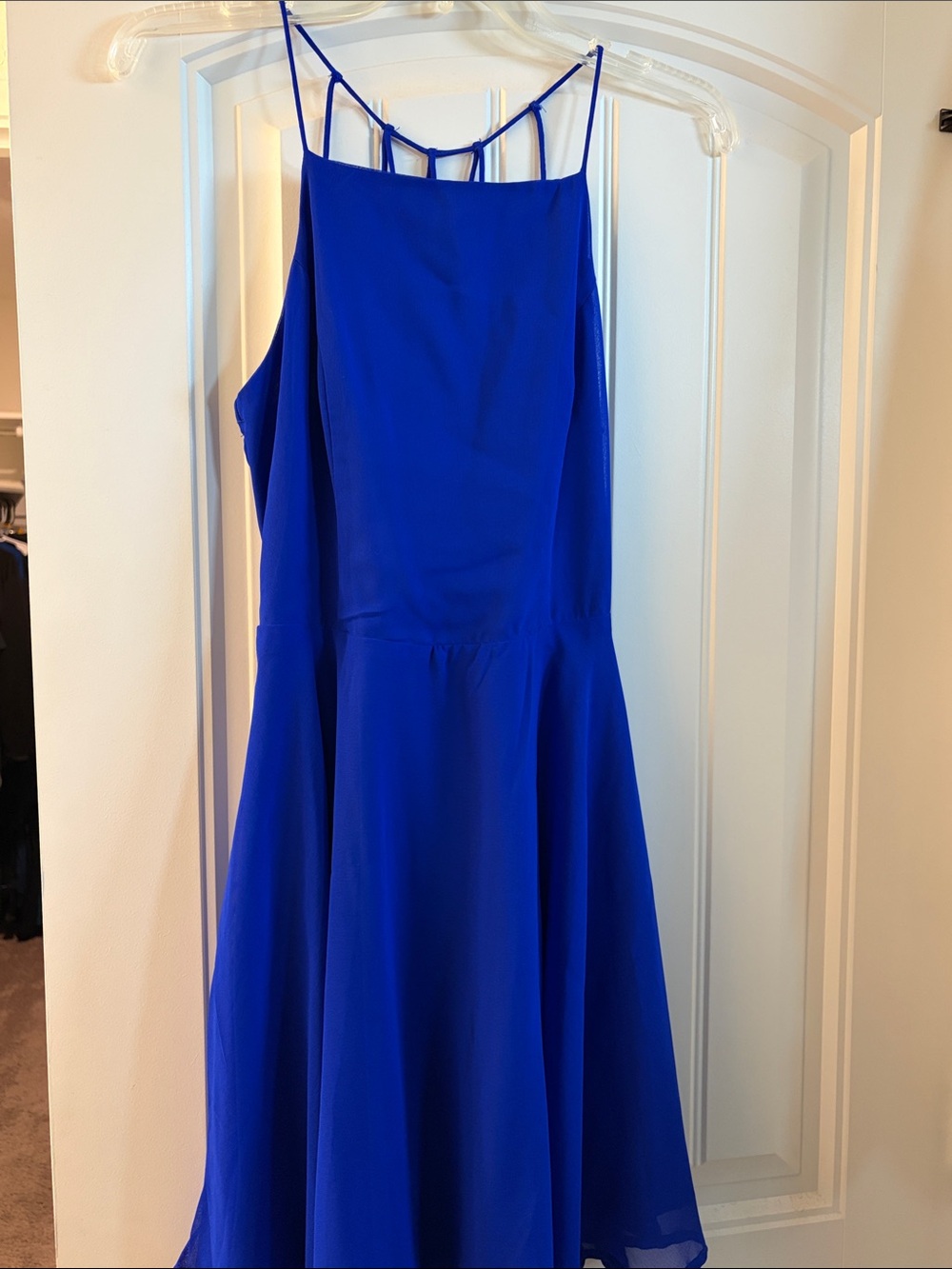 Charlotte Russe blue high neck dress with cute back detail